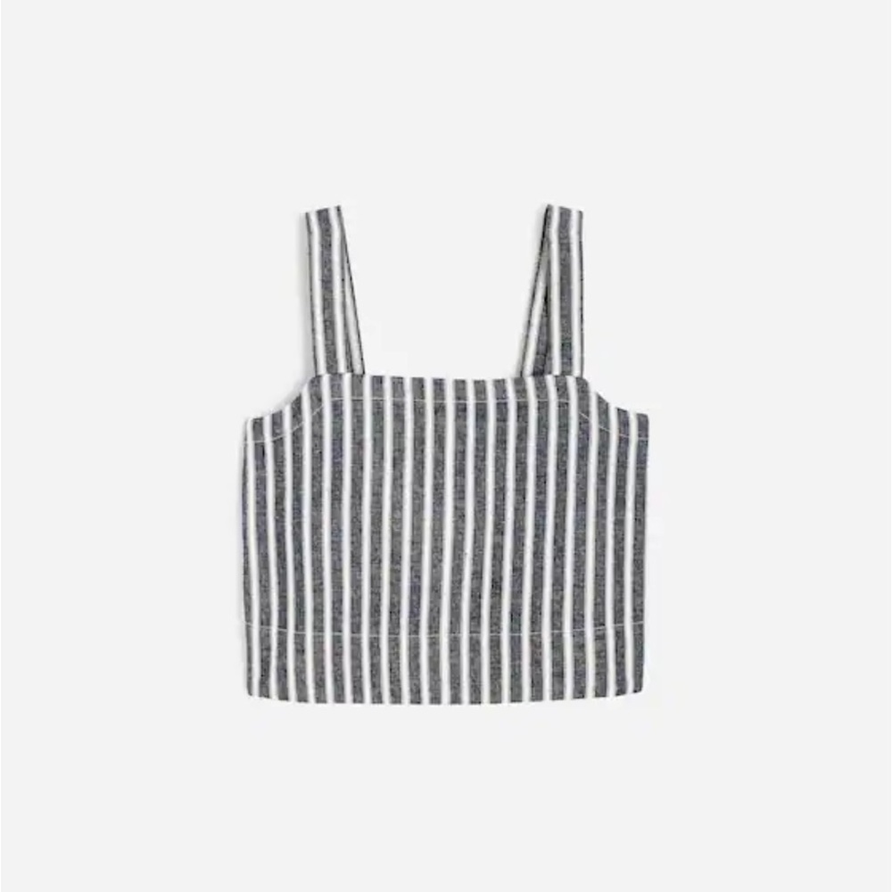 Madewell Squareneck Top in Linen Blend Stripe